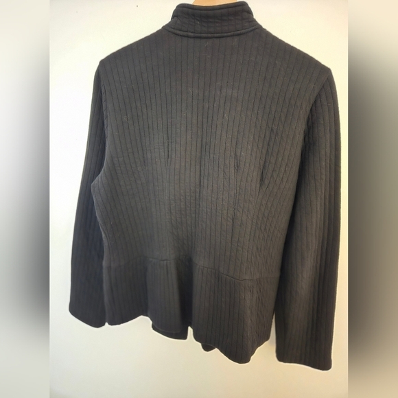 Coldwater Creek black quilted button-up blazer jacket | size 14 - Picture 2 of 7